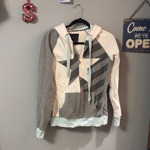 y2k Fox Star Pattern zip up Hoodie